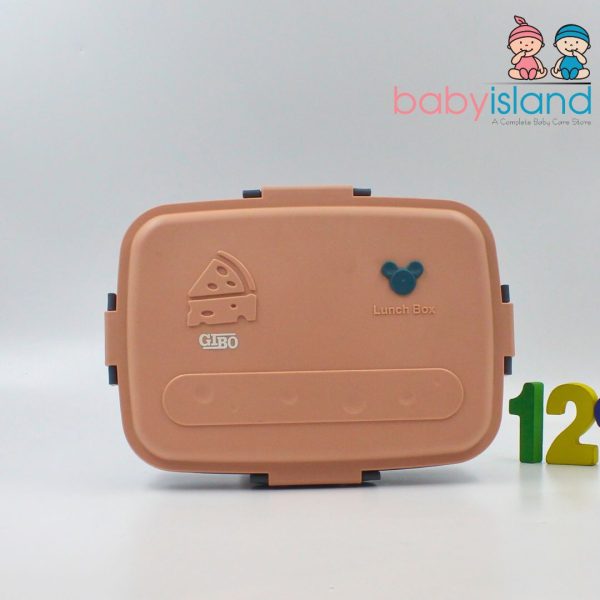 peach-colored lunch box