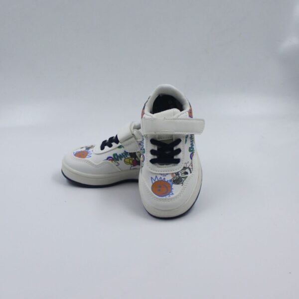 Kids' "Doodle Art" White Low-Top Sneakers