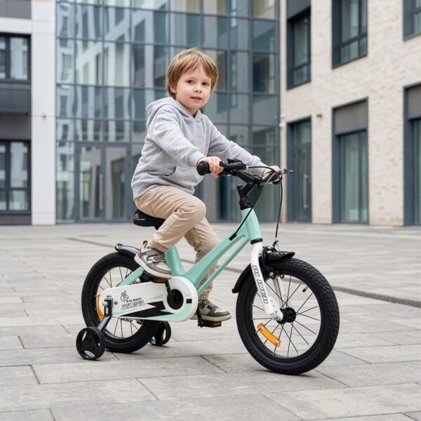 R for Rabbit Tiny Toes Magna 14T Magnesium Frame Bicycle for Kids 3 to 5 Years Boys & Girls Up to 40 Kg Weight | 14 Inch Baby Cycle with Training Wheels & Disc Brake - 90% Pre-Installed