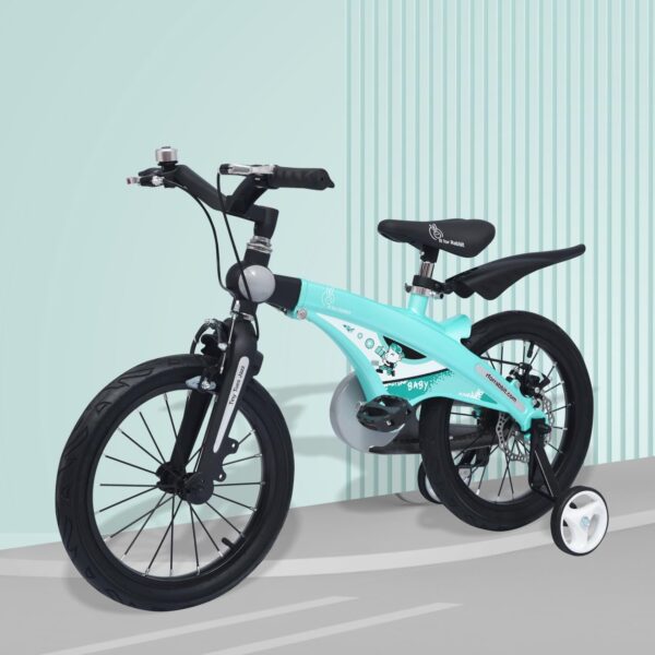 R for Rabbit Tiny Toes Jazz Bicycle for Kids Cycle with Training Wheels for 4 to 7 Years Baby Boy & Girl 16T Inch, 90% Installed Magnesium Alloy Structure