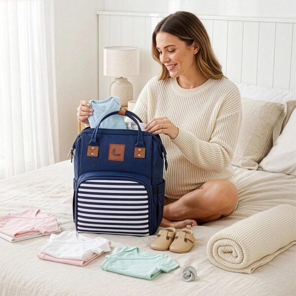 R for Rabbit Caramello Regal Baby Diaper Bag for Mother, Waterproof Kids Diaper Backpack for Mothers, Multifunctional Maternity Bag for Travel, Nursing Backpack for Moms