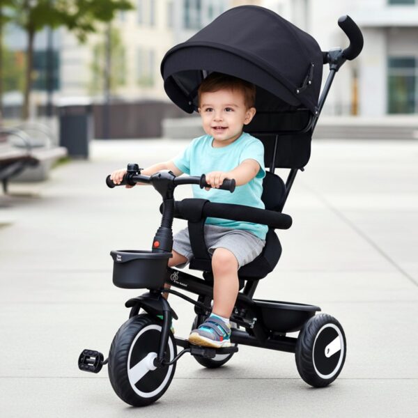 R for Rabbit Tiny Toes T30 Ace Tricycle for Kids with Premium EVA Wheels, Canopy, Adjustable Parental Control & Storage Basket | Baby Trike Cycle for 1.5 to 5 Years, Upto 25 Kg Boy & Girl