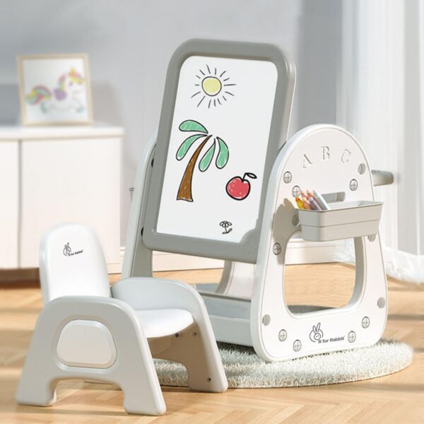 R for Rabbit Little Genius Picasso Kids Study Table Set with Chair, 3 in 1 Multipurpose Activity Table Set for 3-7 Years Kids, Upto 40kgs Weight Capacity