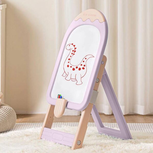 R for Rabbit Little Genius Candy Easel Board for Kids Drawing Activity Board, Multifunctional Foldable Height Adjustable Magnetic Drawing Board for 3-7 Years Kids