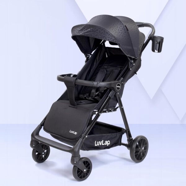 LuvLap Comfy Baby Stroller, Pram for 0 to 3 Years, New Born/Toddler/Kid, 5 Point Safety Harness, 360 Swivel Wheel, Large Storage Basket, Easy Fold, Extendable Canopy, Adjustable Backrest,