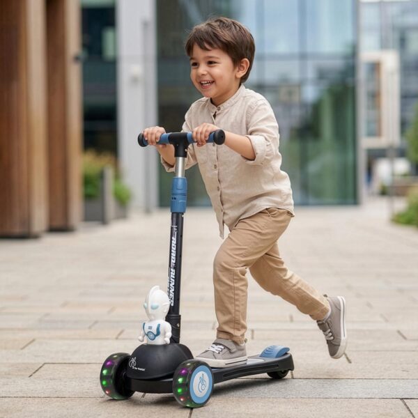 R for Rabbit Road Runner Astro Kids Scooter, Multi Level Adjustable Height, Smart Fold & PU LED Wheels Kick Scooter with Brake for 3+ Years Kids, Weight Capacity Upto 75kgs