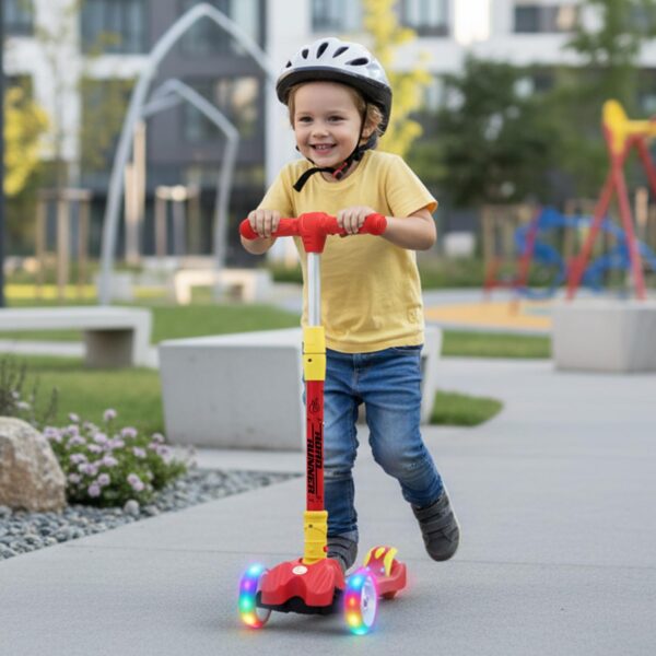 R for Rabbit Road Runner Scooter for Kids of 3 to 14 Years Age 4 Adjustable Height, Foldable, LED PU Wheels & Weight Capacity 75 kgs Kick Scooter with Brakes