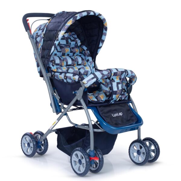 LuvLap Starshine Baby Stroller/Pram for 0 to 3 Years, New Born/Toddler/Kid, Lightweight,Adjustable backrest, 360° Swivel Wheel, Large Storage Basket, Reversible Handlebar