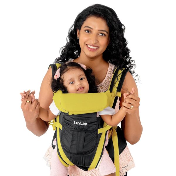 LuvLap Elegant Baby Carrier with 4 carry positions, Baby carrier for 4 to 24 months baby, Adjustable New-born to Toddler Carrier with cushioned leg support, Max weight Up to 15 Kgs