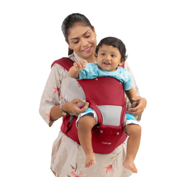 LuvLap Comfy Newborn Baby Carrier with Detachable Hip Seat (3 in 1), Ergonomically Designed (6-24 Months), 6 Baby Carrying Modes, Carrying Capacity 15Kg,